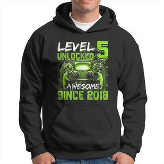 Level 5 Unlocked Awesome Since 2018 5Th Birthday Gaming V3 Hoodie - Seseable