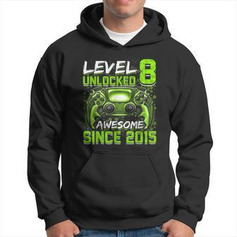 Level 8 Unlocked Awesome Since 2015 8Th Birthday Gaming V3 Hoodie - Seseable
