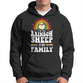 Lgbt Pride Rainbow Im The Rainbow Sheep In My Family Men Hoodie Graphic Print Hooded Sweatshirt - Seseable