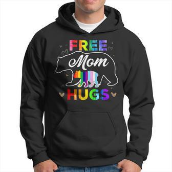 Lgbtq Pride Mama Bear Free Mom Hugs V2 Men Hoodie Graphic Print Hooded Sweatshirt - Thegiftio UK