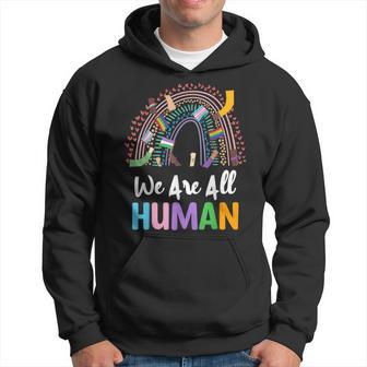 Lgbtq Wir Sind Alle Menschen Hoodie - Seseable