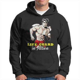 Lifeguard In Action Coast Beach Swimming Rescuer Lifesaver Hoodie - Seseable