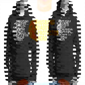 Lion Dad Funny Husband Daddy Protector Hero Fathers Day Hoodie - Thegiftio UK
