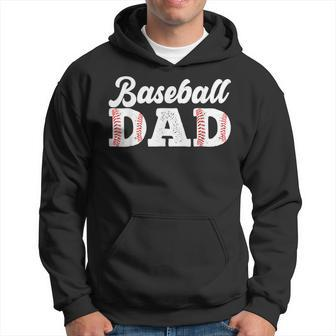 Love Baseball With Daddy Funny Baseball Dad Fathers Day Hoodie - Thegiftio UK