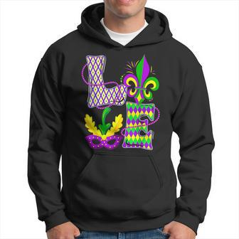 Love Mardi Gras Party Fat Tuesday Carnival Festival Hoodie - Seseable