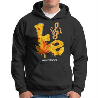 Love Music Teacher Thanksgiving Autumn Fall Vibes Pumpkin Men Hoodie - Thegiftio UK