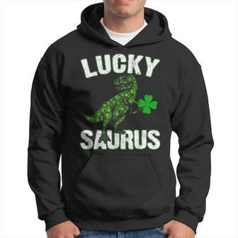 Lucky T Rex Saurus Clovers Shamrock St Patrick Day Gifts Hoodie - Seseable