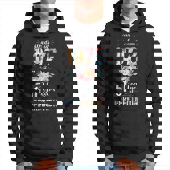Made In 1972 Floral 51 Year Old 51Th Birthday Gift For Girls Hoodie - Thegiftio UK