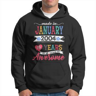 Made In January 2004 19 Year Of Being Awesome 19Th Bday Hoodie - Thegiftio UK