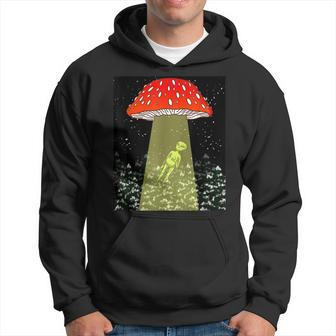 Magic Mushroom Ufo Alien Abduction Funny Et Space Pun Men Hoodie Graphic Print Hooded Sweatshirt - Seseable