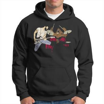 Man And Bear Playing Music Funny Fathers Day Gifts Hoodie - Seseable