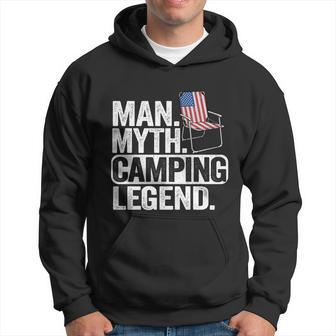 Man Myth Camping Legend Us American Flag Chair Camping Dad Gift Hoodie - Monsterry DE