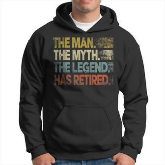 Man Myth Legend Has Retired Retirement Dad Grandpa Gift For Mens Hoodie | Mazezy