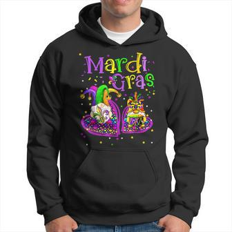 Mardi Gras 2023 Girls Mask Beads Carnival Party Gnome Hoodie - Seseable