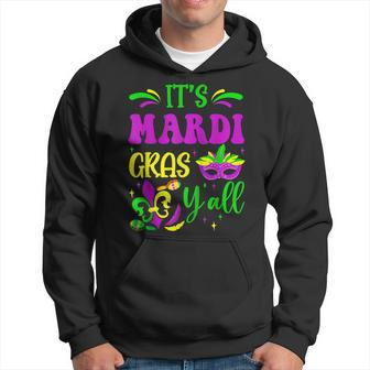 Mardi Gras Yall Funny Mardi Gras Party Mask Beads Costume Hoodie - Seseable