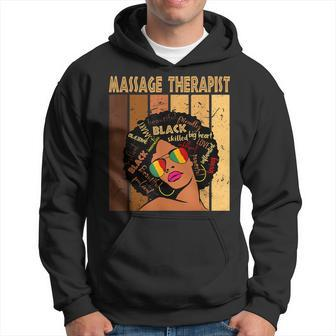 Massage Therapist Afro African American Black History Month Hoodie - Seseable