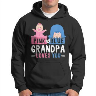 Matching Outfit Pink Or Blue Grandpa Loves You Baby Shower Gift For Mens Hoodie | Mazezy