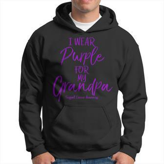 Matching Pancreatic Cancer Gift I Wear Purple For My Grandpa Hoodie | Mazezy