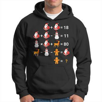 Mathematical Equations Quiz Funny Math Teacher Christmas Men Hoodie Graphic Print Hooded Sweatshirt - Thegiftio UK