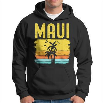 Maui Beach Hawaii Summer Vacation Hawaiian Sunset Vintage Hoodie | Mazezy