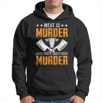 Meat Is Murder Tasty Tasty Murder - Meat Cutter Butcher Bbq Hoodie | Mazezy