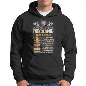 Mechanic Hourly Rate Set Labor Prizes Car Funny Fathers Day Hoodie | Mazezy