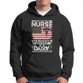 Medical Behind Every Great Nurse Who Believes In Herself Is A Dad Who Believed Hoodie - Monsterry DE
