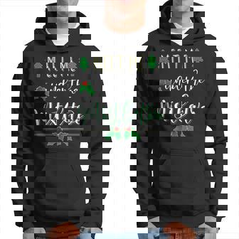 Meet Me Under The Mistletoe Naughty Christmas Funny Couples Men Hoodie Graphic Print Hooded Sweatshirt - Seseable