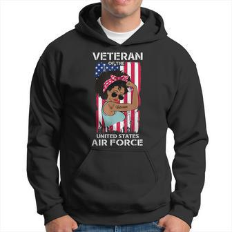 Melanin Female Air Force Veteran Us Air Force Usaf Men Hoodie Graphic Print Hooded Sweatshirt - Seseable
