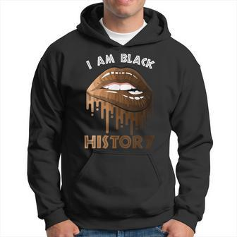 Melanin Lip Kiss Blm Bhm Black History Month Afro Pride Men Hoodie Graphic Print Hooded Sweatshirt - Seseable