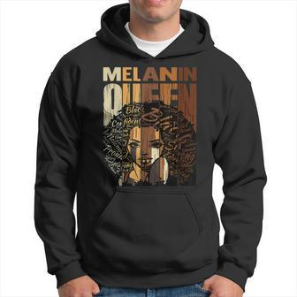 Melanin Queen Black History Month Afro African Pride Women Hoodie - Seseable