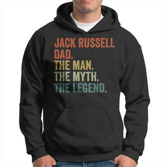 Men Vintage Dog Dad Man Myth Legend Jack Russell Dad Hoodie - Seseable