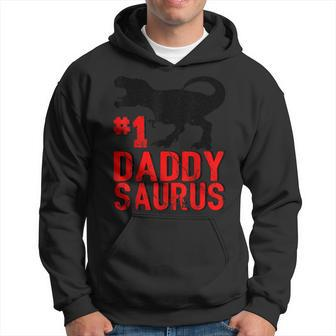 Mens 1 Daddysaurus T Rex Dinosaur Funny Fathers Day Gift Hoodie | Mazezy