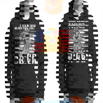 Mens American Flag Golden Retriever Dad Dog Lover Fathers Day Hoodie - Thegiftio UK