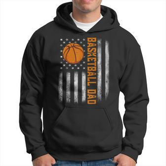 Mens American Flag Vintage Basketball Flag Dad Fathers Day Hoodie - Seseable