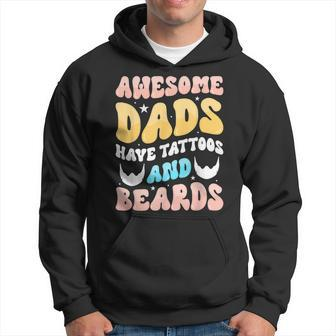 Mens Awesome Dads Have Tattoos Tattooed Dad Funny Fathers Day Hoodie - Thegiftio UK