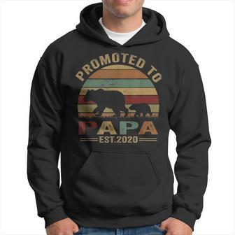 Mens Bear Promoted To Papa Est 2021 Vintage Fathers Day Gift Hoodie - Seseable