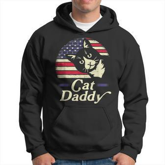 Mens Best Cat Dad 4Th Of July Fathers Day Men Daddy Papa Us Flag Hoodie - Thegiftio UK