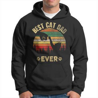 Mens Best Cat Dad Ever Cat Lover Funny Fathers Day Vintage Gift Hoodie - Thegiftio UK