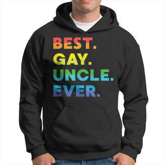 Mens Best Gay Uncle Ever Lgbtq Pride Month Family Member Design Men Hoodie Graphic Print Hooded Sweatshirt - Seseable