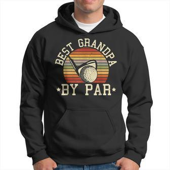 Mens Best Grandpa By Par Golfer Golfing Ball And Club Sport Men Hoodie Graphic Print Hooded Sweatshirt - Seseable