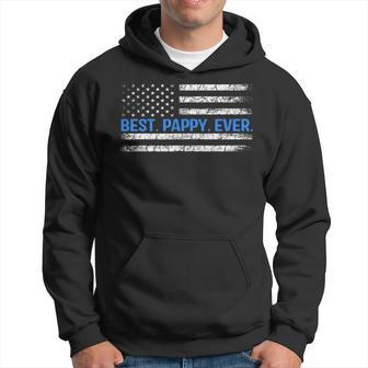 Mens Best Pappy Ever With Us American Flag Fathers Day Hoodie - Thegiftio UK