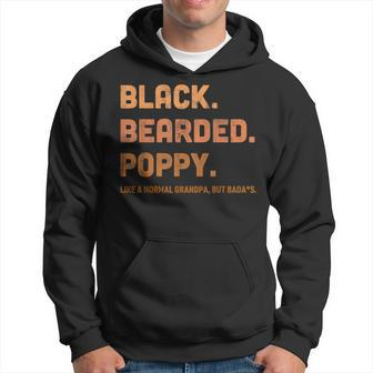Mens Black Bearded Poppy Melanin Fathers Day Grandpa Junenth Hoodie - Thegiftio UK