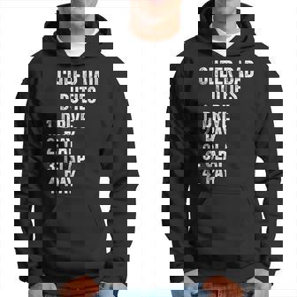 Mens Cheerleading Papa Cheer Dad Duties Drive Pay Clap Hoodie - Thegiftio