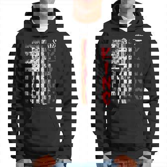Mens Dad Grilling Funny Bbq Fathers Day Bbq King Usa Flag Bacon Hoodie - Thegiftio