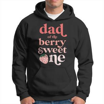 Mens Dad Of The Berry Sweet One Strawberry First Birthday 1St Hoodie - Seseable