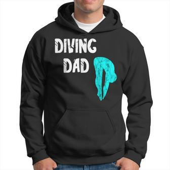 Mens Diving Dad Springboard Swimming Platform Diver Papa Dive Hoodie - Seseable