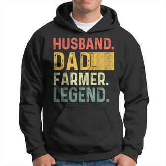 Mens Fathers Day Husband Dad Farmer Legend Funny Vintage Hoodie - Thegiftio UK