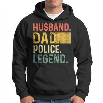 Mens Fathers Day Husband Dad Police Legend Funny Vintage Hoodie - Thegiftio UK