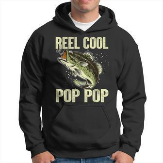 Mens Fathers Day Reel Cool Pop Pop Fishing Fathers Dad Hoodie - Thegiftio UK